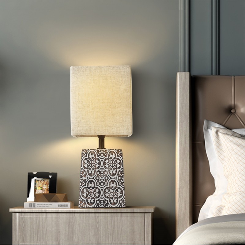 16,95 € Free Shipping | Table lamp 40W 35×15 cm. Ceramic. Brown Color