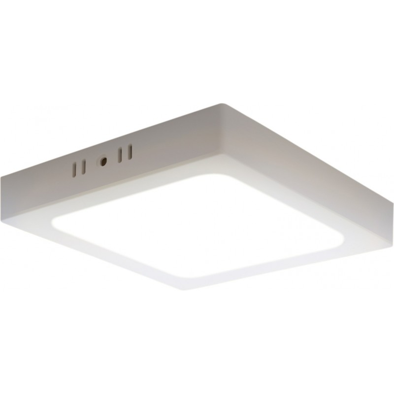 6,95 € Envio grátis | Luz de teto interna 18W 3000K Luz quente. 23×23 cm. Lâmpada de teto LED Cor branco