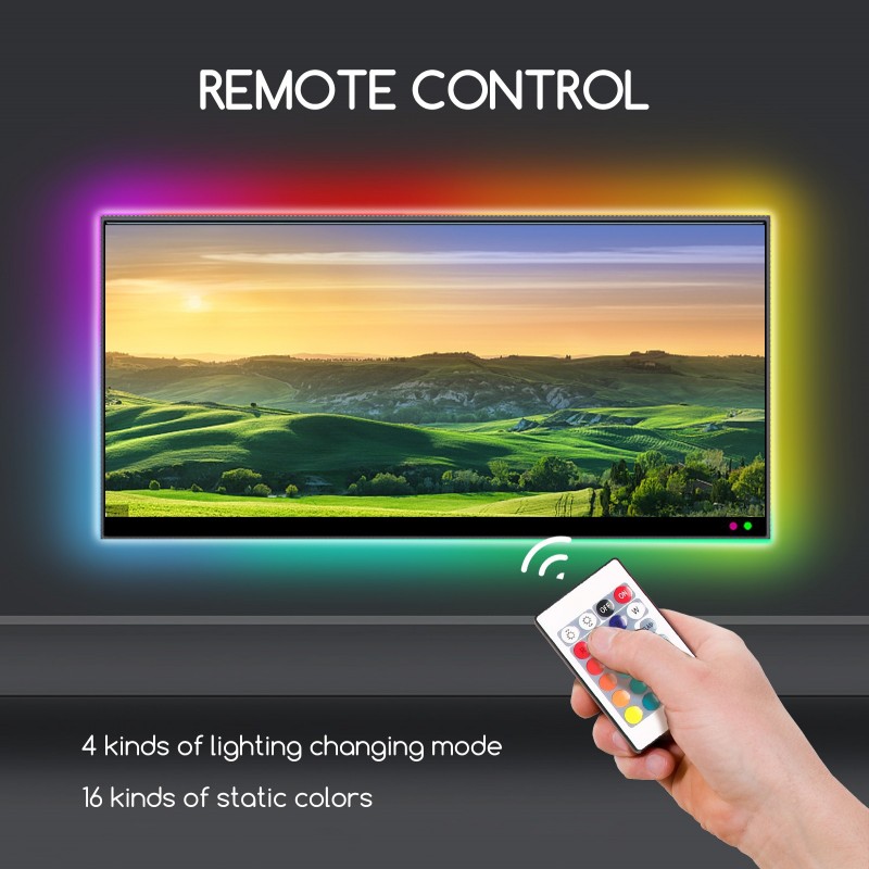 8,95 € Free Shipping | LED strip and hose 2.5W 50×1 cm. LED strip. Multi-color RGB. TV ambient lighting. Remote control. Waterproof. USB charging. 50cm PMMA