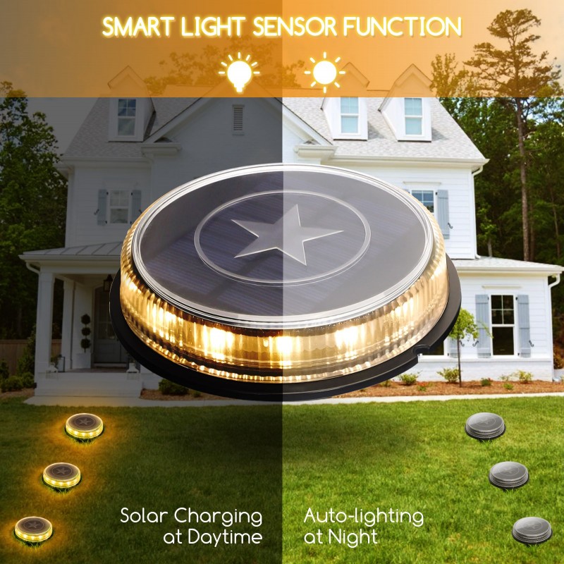 39,95 € Free Shipping | Luminous beacon Round Shape Ø 12 cm. Solar LED ground with stake. Waterproof Black Color