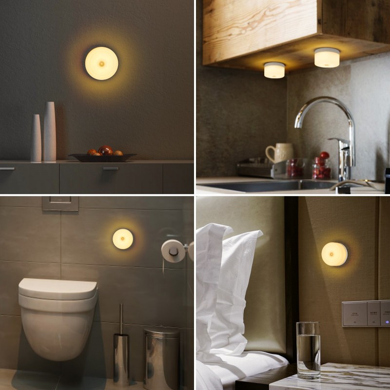 32,95 € Free Shipping | Night light 1W 3000K Warm light. 8×8 cm. Wireless magnetized LED lamp. USB recharge. Dimmable. touch control No installation and no batteries White Color