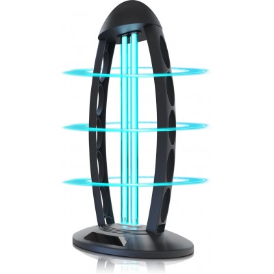 Personal care 38W 46×21 cm. Germicidal portable UV lamp with Ultraviolet sterilization. Remote control ABS. Black Color