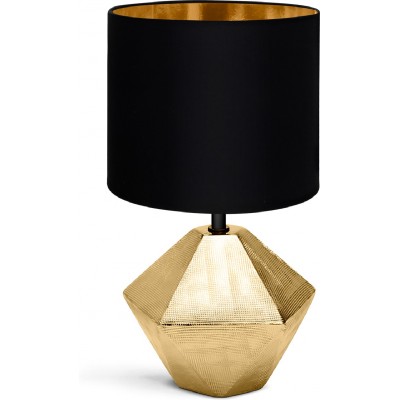 Lámpara de sobremesa 40W 25×15 cm. Cerámica. Color dorado y negro