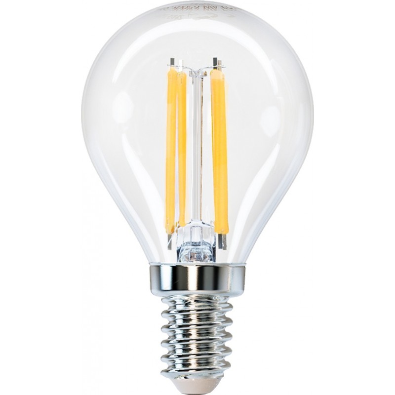 7,95 € Free Shipping | 5 units box LED light bulb 4W E14 LED 2700K Very warm light. Ø 4 cm. LED filament Crystal