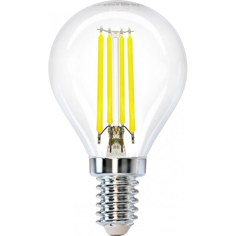 7,95 € Free Shipping | 5 units box LED light bulb 4W E14 LED 6500K Cold light. Ø 4 cm. LED filament Crystal
