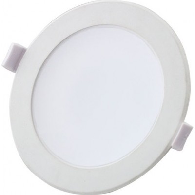 Recessed lighting 7W 6000K Cold light. Round Shape Ø 9 cm. LED downlight. Ceiling mountable Aluminum and Plastic. White Color