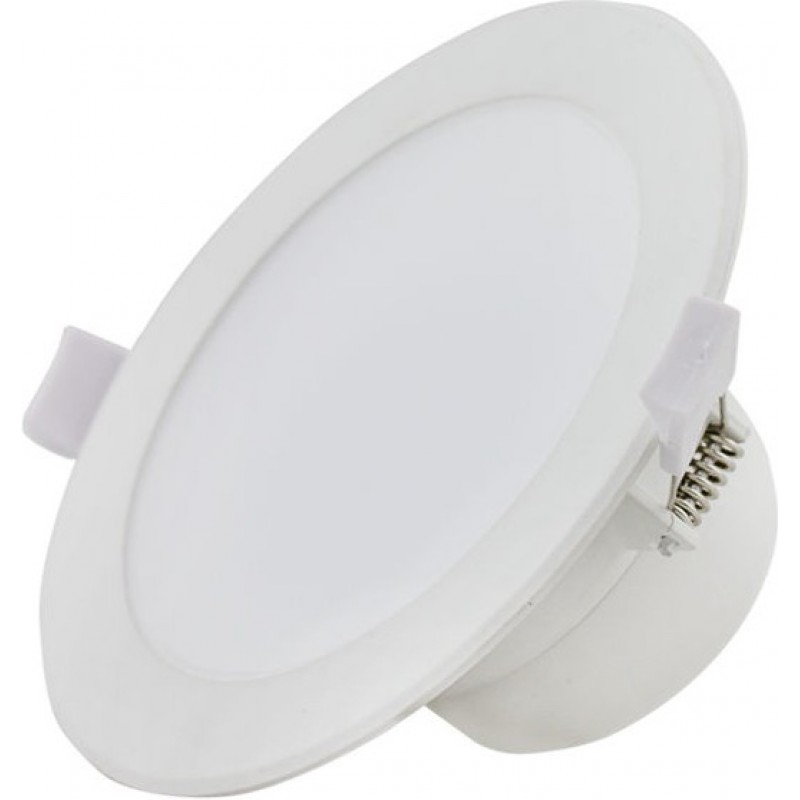3,95 € Free Shipping | Recessed lighting 7W 6000K Cold light. Round Shape Ø 9 cm. LED downlight. Ceiling mountable Aluminum and Plastic. White Color