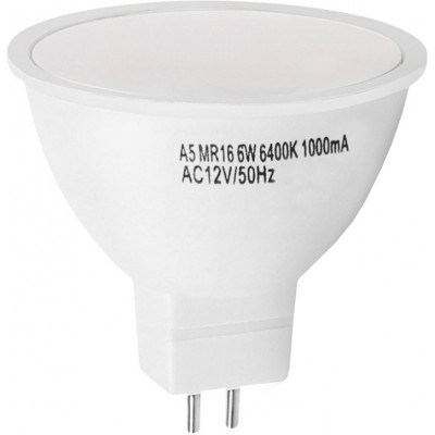 9,95 € Kostenloser Versand | 5 Einheiten Box LED-Glühbirne 6W MR16 LED Ø 5 cm. Weiß Farbe