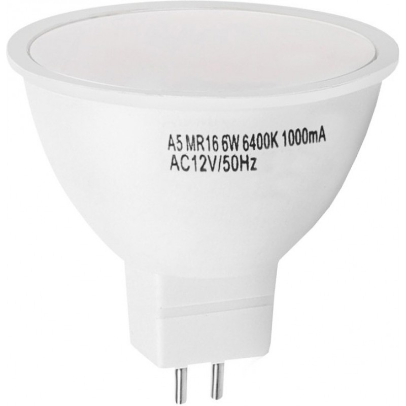 9,95 € 送料無料 | 5個入りボックス LED電球 6W MR16 LED Ø 5 cm. 白い カラー