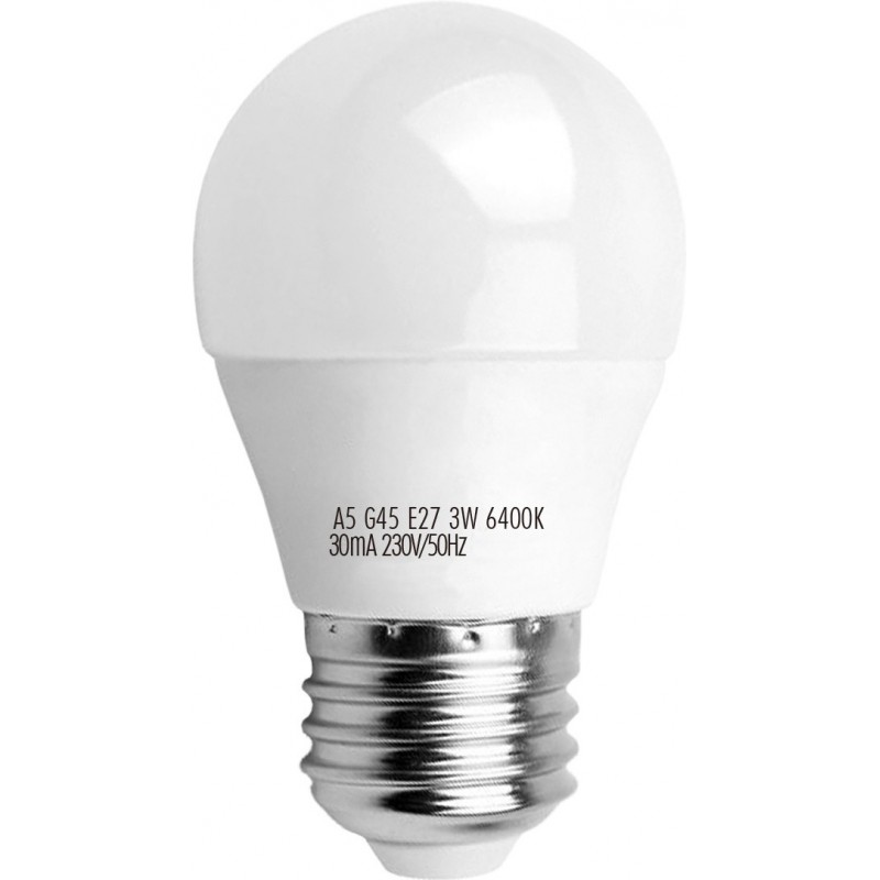5,95 € 免费送货 | 盒装5个 LED灯泡 3W E27 LED G45 Ø 4 cm. 白色的 颜色