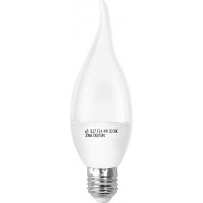5 units box LED light bulb 4W E14 LED 3000K Warm light. Ø 3 cm. LED candle White Color