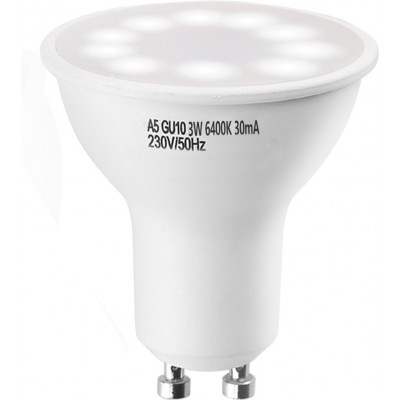 Boîte de 5 unités Ampoule LED 3W GU10 LED Ø 5 cm. Couleur blanc