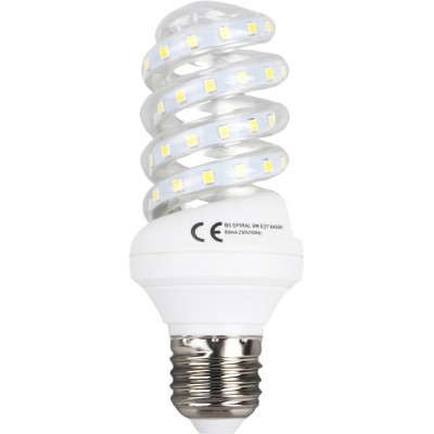 17,95 € Free Shipping | 5 units box LED light bulb 9W E27 13 cm. LED spiral