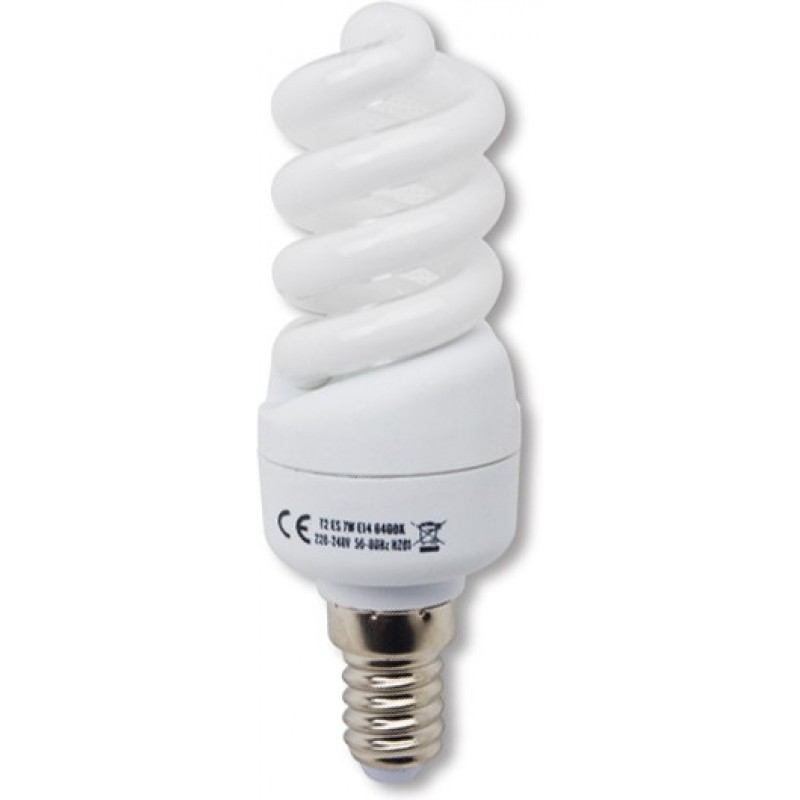 3,95 € Free Shipping | 5 units box LED light bulb 5W E14 2700K Very warm light. LED spiral White Color