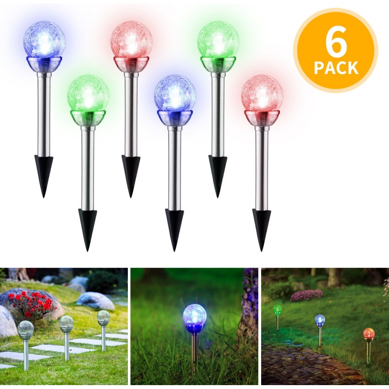 33,95 € Free Shipping | 6 units box Luminous beacon 0.8W 36×8 cm. Multi-color RGB. Waterproof. Automatic power on and off Stainless steel, PMMA and Glass. Silver Color