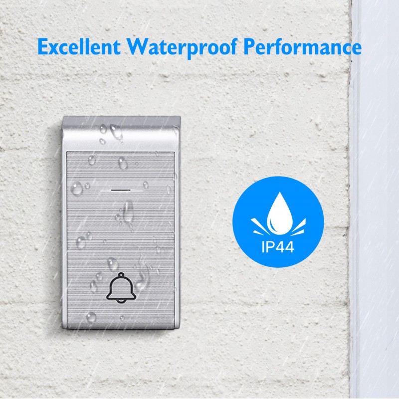 112,95 € Free Shipping | 8 units box Home appliance 0.3W Doorbell. Wireless and portable for outdoors. Waterproof. 36 Melodies. 2 Receivers and 1 Transmitter ABS and Acrylic. Silver Color