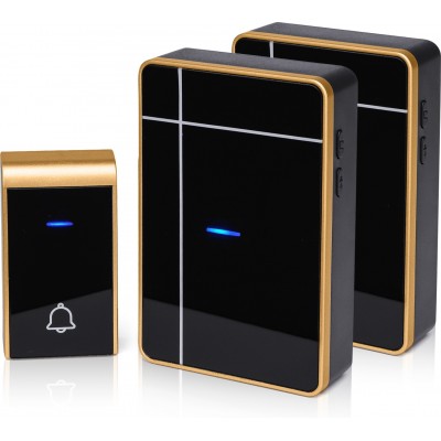 112,95 € Free Shipping | 8 units box Home appliance 0.3W Doorbell. Wireless and portable for outdoors. Waterproof. 36 Melodies. 2 Receivers and 1 Transmitter ABS and Acrylic. Golden and black Color