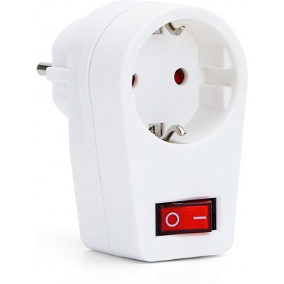 Lighting fixtures 3680W European plug adapter with switch. Child protection PMMA. White Color