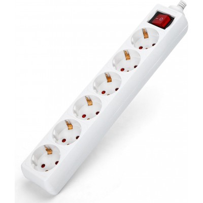 23,95 € Free Shipping | 5 units box Lighting fixtures 3680W 30×5 cm. Cordless power strip with 6 sockets and switch PMMA. White Color
