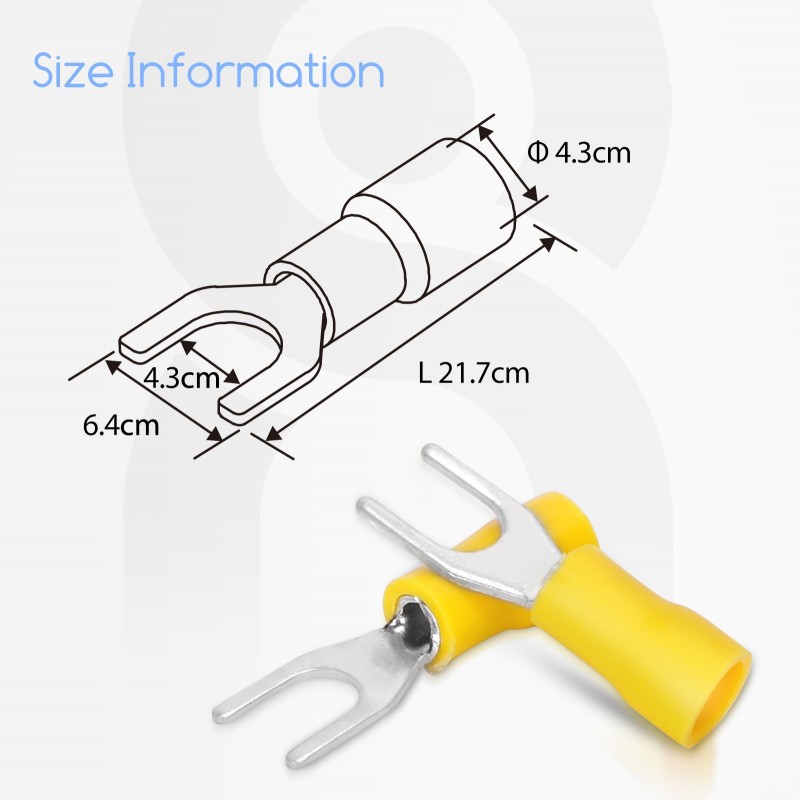 8,95 € Free Shipping | 12 units box Lighting fixtures 2×1 cm. SV1.25-4 electrical connectors. Pre-insulated terminal PMMA. Yellow Color