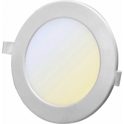 Recessed lighting 12W Round Shape Ø 17 cm. Slim Downlight. Smart LEDs. Wifi. Dimmable. Alexa and Google Home Compatible Polycarbonate. White Color