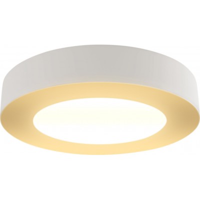 Indoor ceiling light 24W 3000K Warm light. Round Shape Ø 24 cm. LED-downlight Aluminum and Polycarbonate. White Color