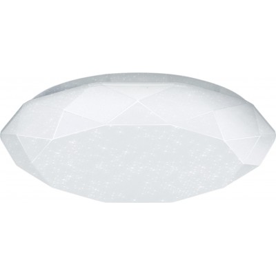 Indoor ceiling light 20W 6500K Cold light. Round Shape Ø 34 cm. Surface LED lamp. metal frame diamond star design Metal casting and Polycarbonate. White Color
