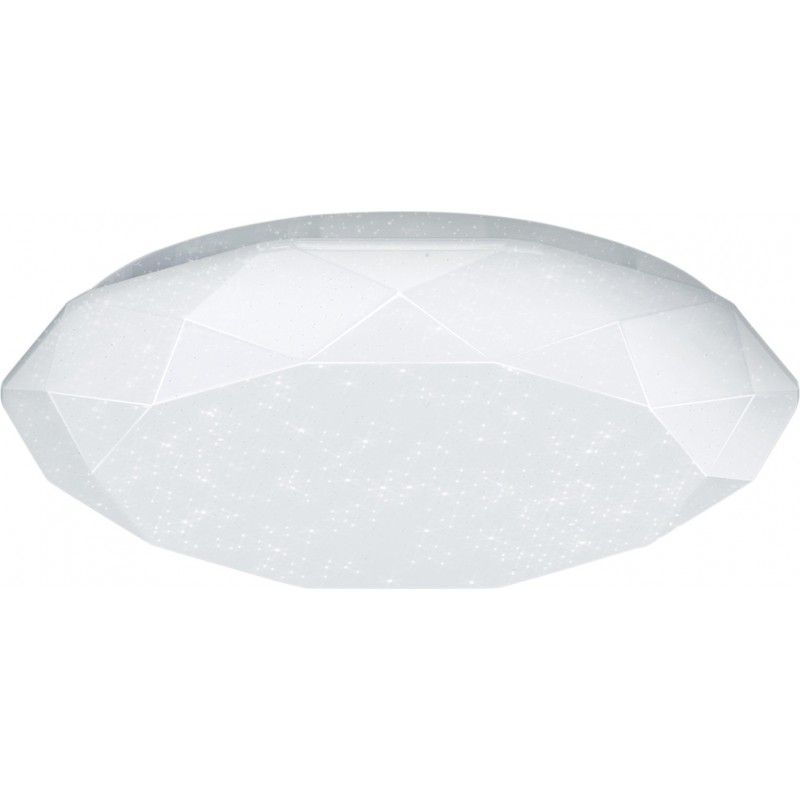 18,95 € Free Shipping | Indoor ceiling light 20W 6500K Cold light. Round Shape Ø 34 cm. Surface LED lamp. metal frame diamond star design Metal casting and Polycarbonate. White Color
