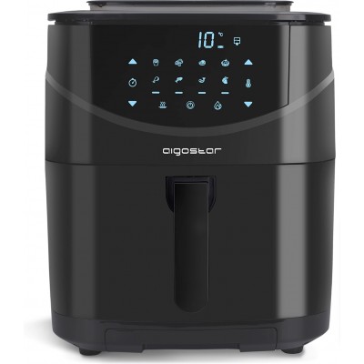 Electrodoméstico de cocina Aigostar 1700W 41×40 cm. Freidora de aire y vaporera 2 en 1 ABS y PMMA. Color negro