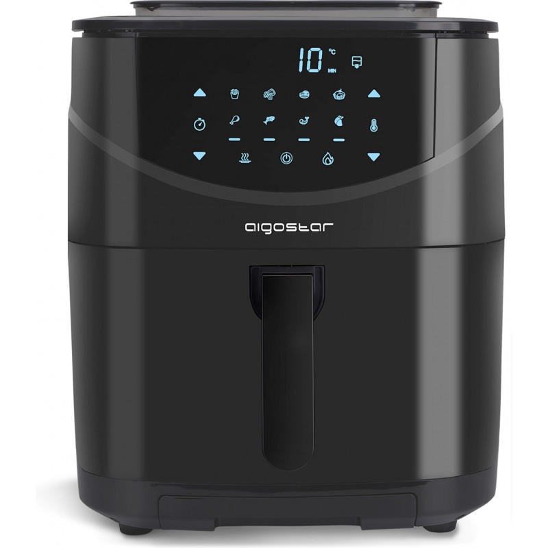 168,95 € Envio grátis | Eletrodoméstico de cozinha Aigostar 1700W 41×40 cm. Airfryer e vaporizador 2 em 1 Abs e pmma. Cor preto