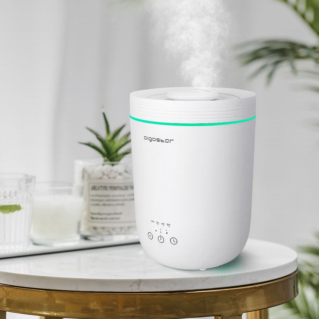 32,95 € Envío gratis | Cuidado personal Aigostar 25W 26×19 cm. Humidificador de Aire Pmma. Color blanco