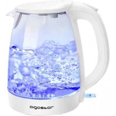 21,95 € Free Shipping | Kitchen appliance Aigostar 2200W 24×22 cm. Electric kettle PMMA and Glass. White Color