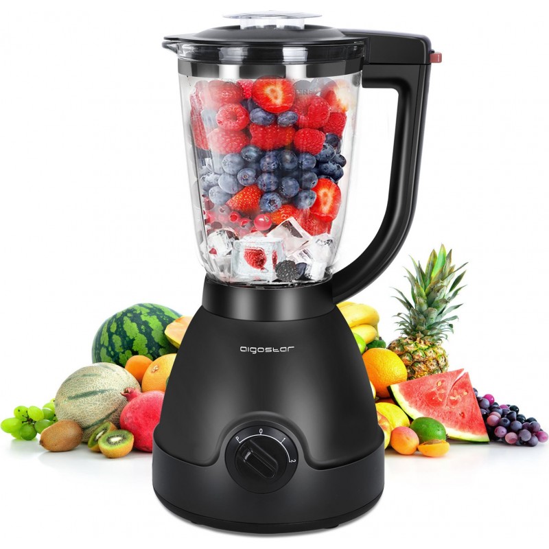 33,95 € Free Shipping | Kitchen appliance Aigostar 1000W 40×22 cm. Blender Stainless steel, pmma and glass. Black Color