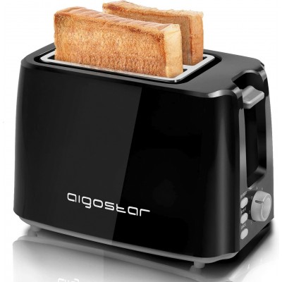 21,95 € Kostenloser Versand | Küchengerät Aigostar 750W 26×18 cm. Toaster mit einstellbarer Leistung PMMA. Schwarz Farbe