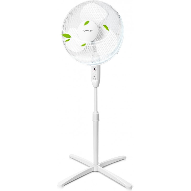 33,95 € Free Shipping | Pedestal fan Aigostar 40W 120×72 cm. Standing fan Abs and pmma. White Color