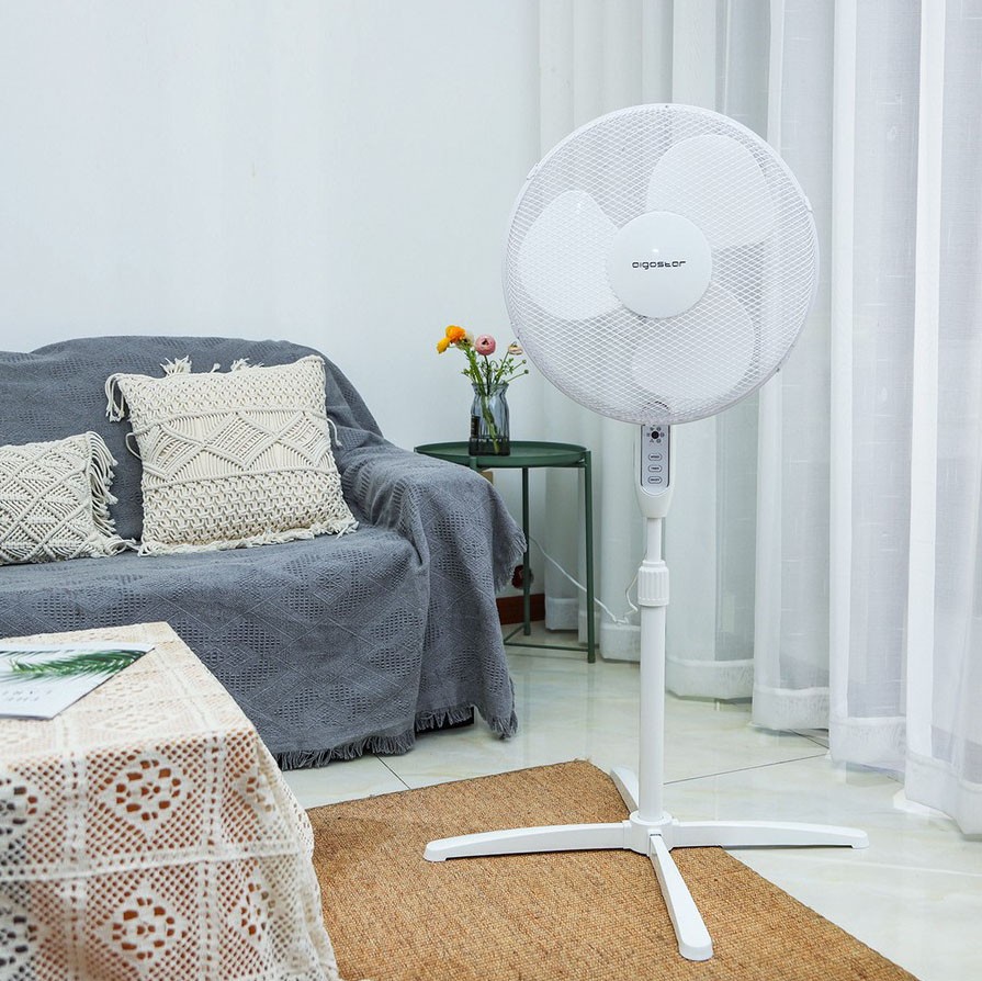 33,95 € Envío gratis | Ventilador de pie Aigostar 40W 120×72 cm. Ventilador de pie Abs y pmma. Color blanco