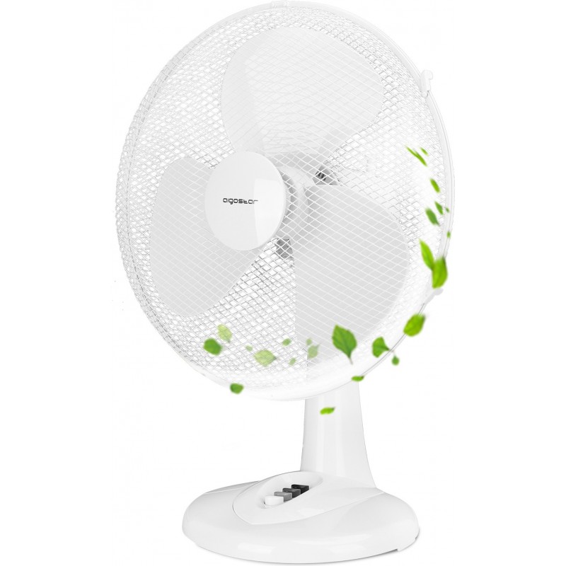 21,95 € Kostenloser Versand | Standventilator Aigostar 50W 57×42 cm. Tischlüfter Pmma. Weiß Farbe