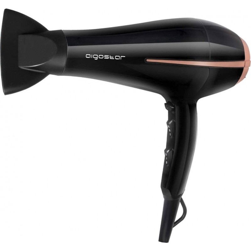 19,95 € Free Shipping | Personal care Aigostar 2400W 28×26 cm. Professional ionic dryer with AC motor Polycarbonate. Black Color