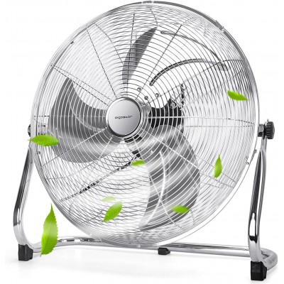 43,95 € Envoi gratuit | Ventilateur debout Aigostar 100W 56×54 cm. Ventilateur de sol industriel Abs et métal. Couleur argent