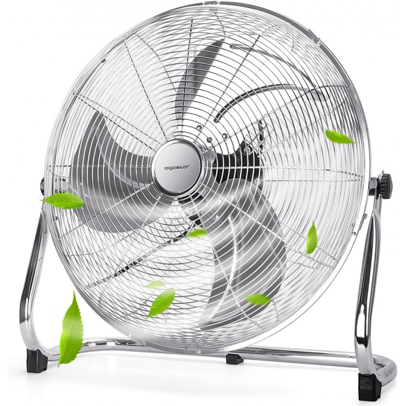 43,95 € Envio grátis | Ventilador de pé Aigostar 100W 56×54 cm. Ventilador de piso industrial Abs e metais. Cor prata