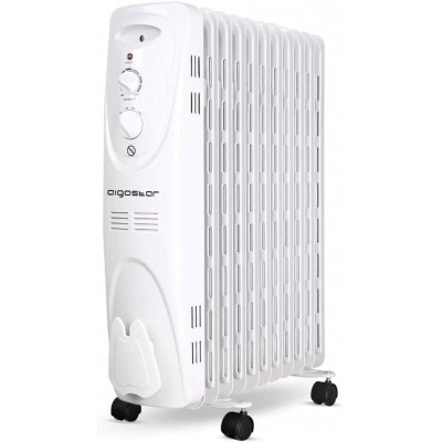 Heater Aigostar 2300W 64×53 cm. Oil radiator with 11 elements Steel. White Color