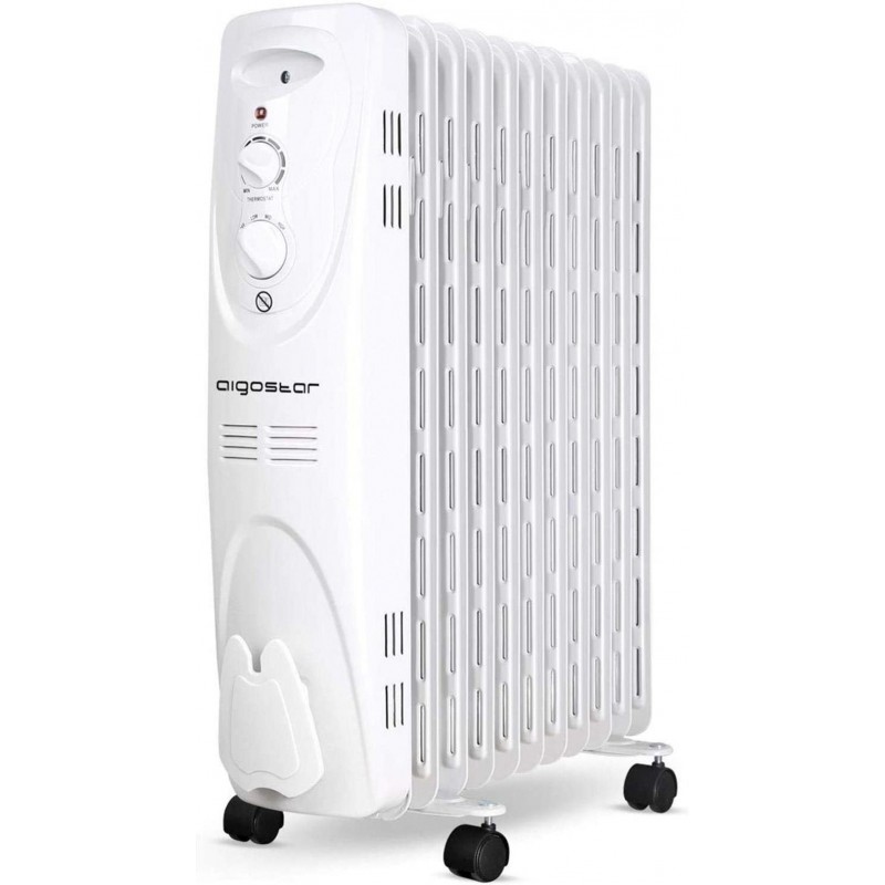 67,95 € Free Shipping | Heater Aigostar 2300W 64×53 cm. Oil radiator with 11 elements Steel. White Color