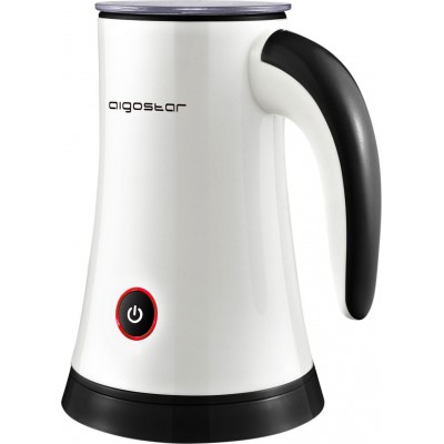 Electrodoméstico de cocina Aigostar 480W 20×17 cm. Espumador eléctrico de leche. Espumado para café, cappuccino, latte Acero inoxidable y PMMA. Color blanco y negro