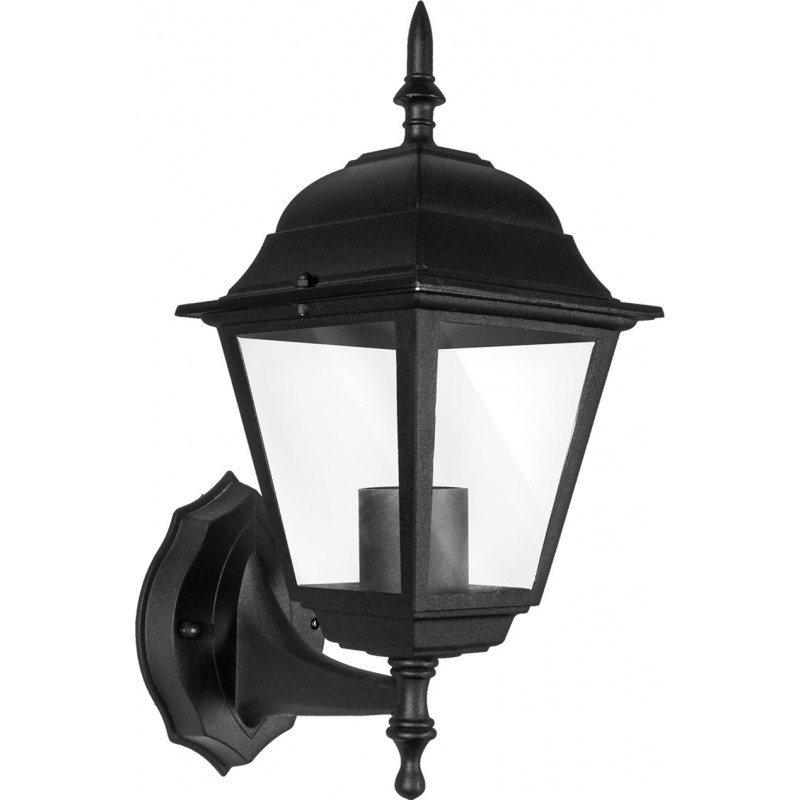 13,95 € Spedizione Gratuita | Applique da esterno Aigostar 60W 36×20 cm. Lampada a muro Alluminio e bicchiere. Colore nero