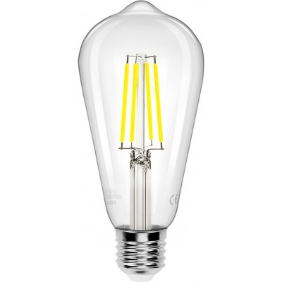 9,95 € Free Shipping | 5 units box LED light bulb Aigostar 8W E27 LED ST64 6500K Cold light. Ø 6 cm. LED filament bulb Crystal