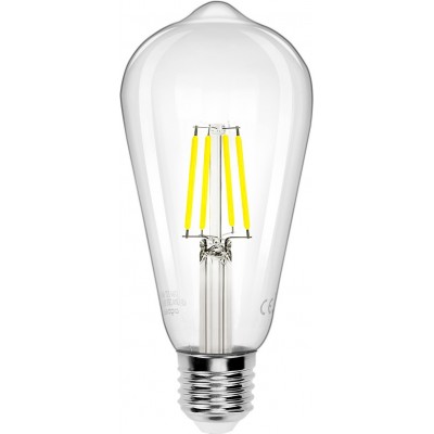 8,95 € Free Shipping | 5 units box LED light bulb Aigostar 6W E27 LED ST64 6500K Cold light. Ø 6 cm. LED filament bulb Crystal