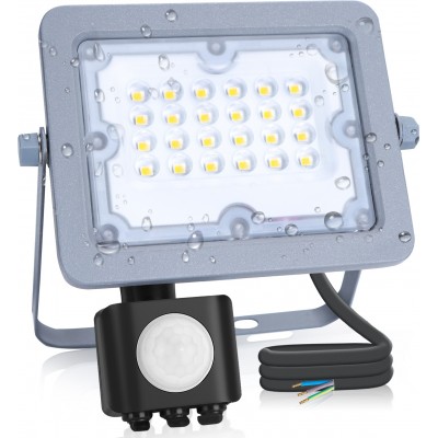 14,95 € Kostenloser Versand | Hochwasser und Scheinwerfer Aigostar 20W 6500K Kaltes Licht. 16×14 cm. Wasserdichter LED-Strahler mit Sensor Aluminium. Grau Farbe