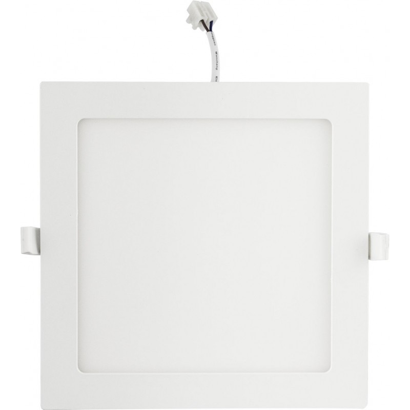 5,95 € Free Shipping | Recessed lighting Aigostar 12W 3000K Warm light. 17×17 cm. down light Aluminum and polycarbonate. White Color