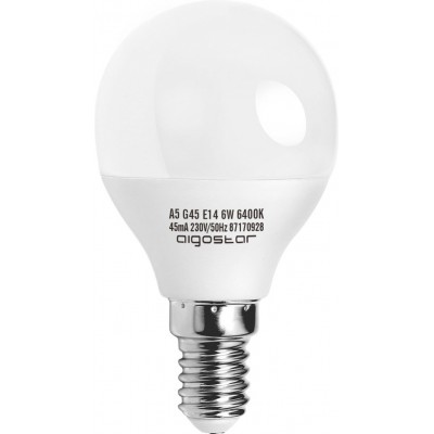 Caixa de 5 unidades Lâmpada LED Aigostar 5W E14 LED Ø 4 cm. Cor branco