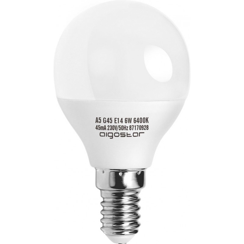 6,95 € 免费送货 | 盒装5个 LED灯泡 Aigostar 5W E14 LED Ø 4 cm. 白色的 颜色